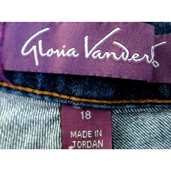 Gloria Vanderbilt Women's Mid Rise Dark Wash Straight Leg Blue Jeans Size 18 - Picture 7 of 9